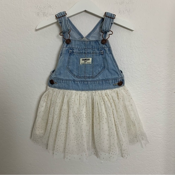 Oshkosh B’gosh Denim Tutu Overalls dress baby 2T - Picture 7 of 14
